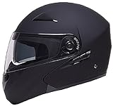 Klapphelm Integralhelm Helm Motorradhelm RALLOX 109 schwarz matt mit Sonnenvisier Größe XL