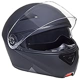 Klapphelm Integralhelm Helm Motorradhelm RALLOX 109 schwarz matt mit Sonnenvisier Größe XL - 3